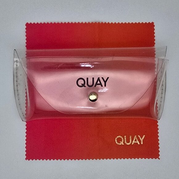 Quay Australia Come Thru Black Frame Black Fade Lens Cat Eye Sunglasses w/ Case main image 7
